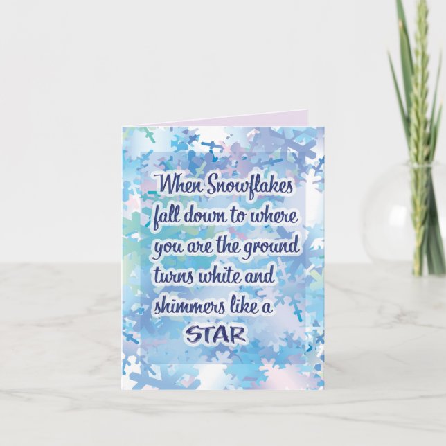 Happy Winter - Snowflake Poem Card (Front)