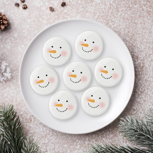 Happy Winter Snowman Face Chocolate Covered Oreo