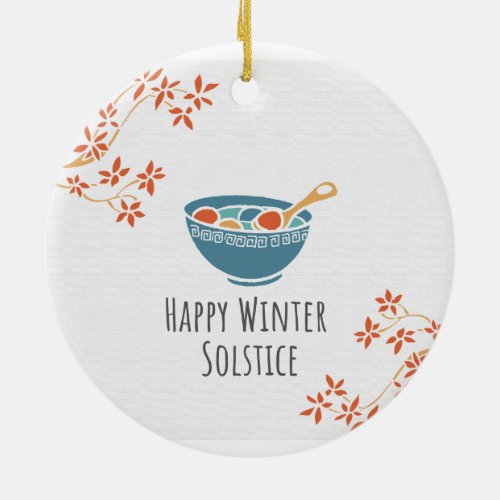 Happy Winter Solstice Ceramic Ornament