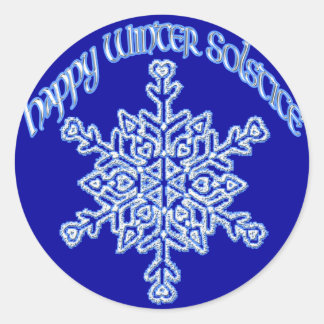 Happy Winter Solstice Classic Round Sticker