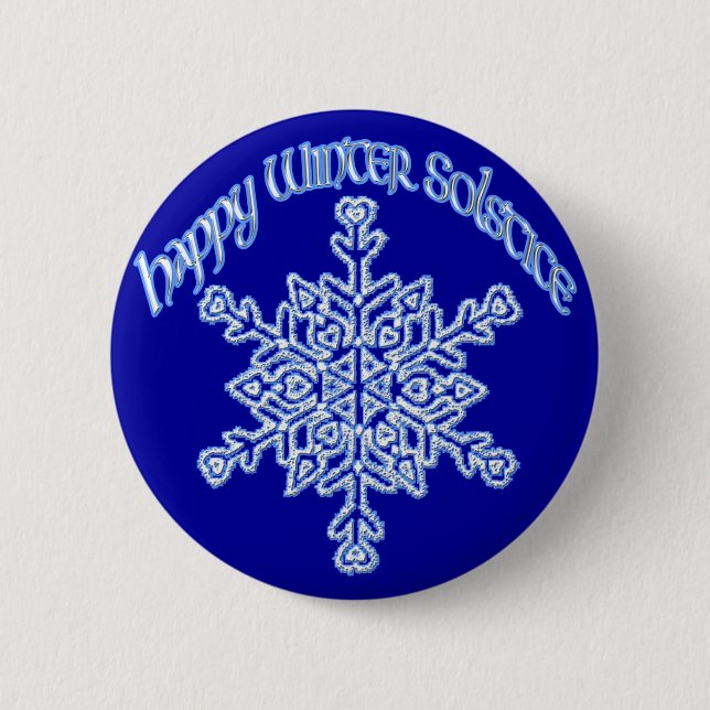 Happy Winter Solstice Pinback Button (Front)
