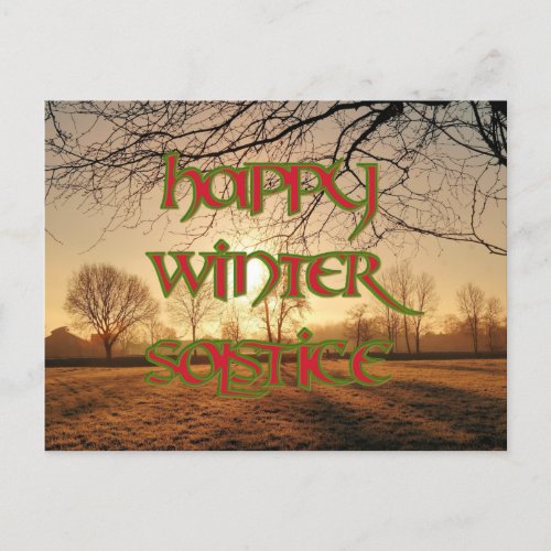 Happy Winter Solstice Postcard Winter Sun Postcard