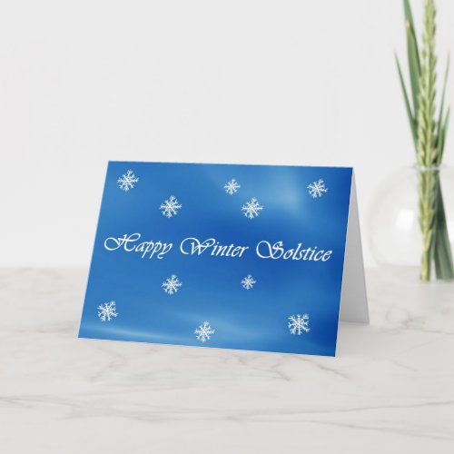Happy Winter Solstice Sky and Snowflake Card