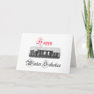 Happy Winter Solstice Stonehenge Holiday Card