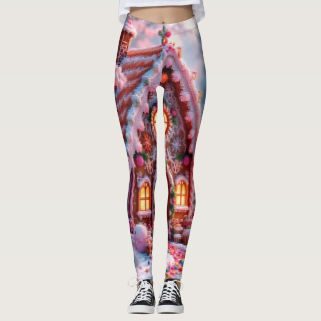 Happy winter with Christmas  Leggings (Front)