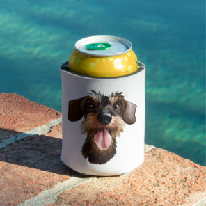 Happy Wirehaired Dachshund Can Cooler