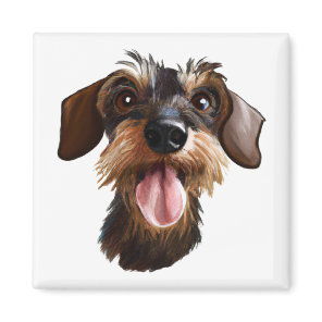Happy Wirehaired Dachshund Magnet
