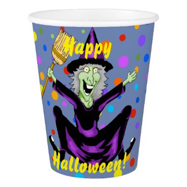 Happy Witch Halloween Paper Cups Happy Witch Halloween Paper Cups
