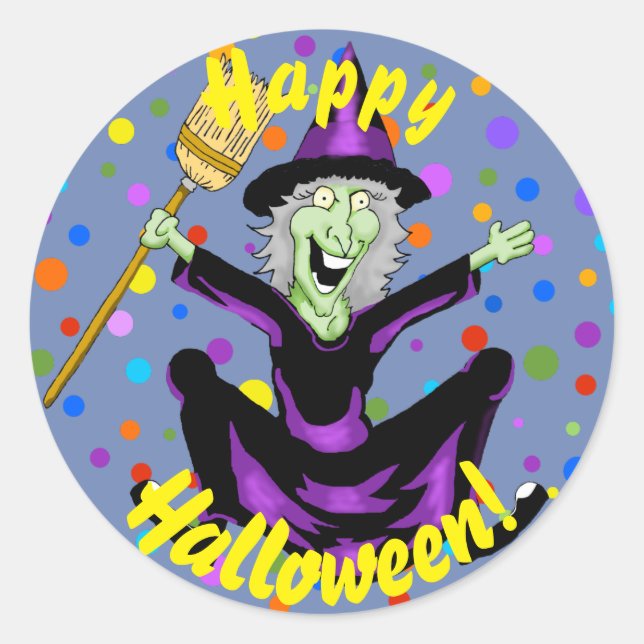 Happy Witch Halloween Stickers (Front)
