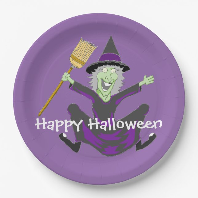 Happy Witch Paper Plates (Front)