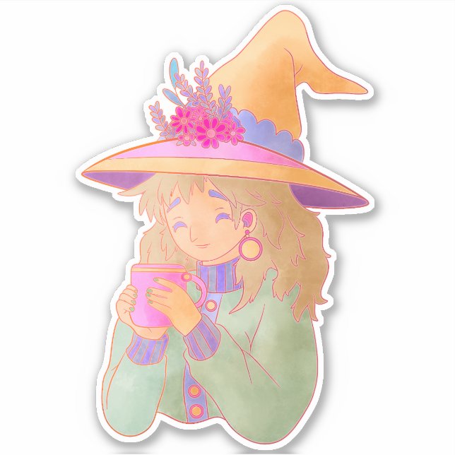 Happy Witch Sticker (Front)