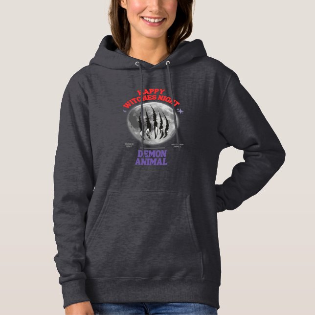 happy witches night demon animal hoodie (Front)