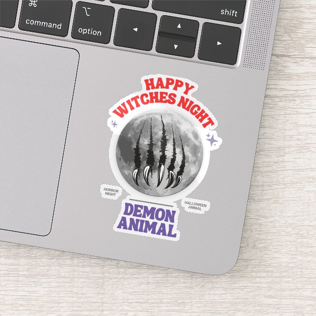 happy witches night demon animal sticker (Detail)
