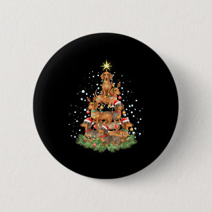 Happy Wolfmas Pawlidays Dachshund Tree Watercolor  Button