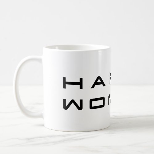 Happy woman coffee mug