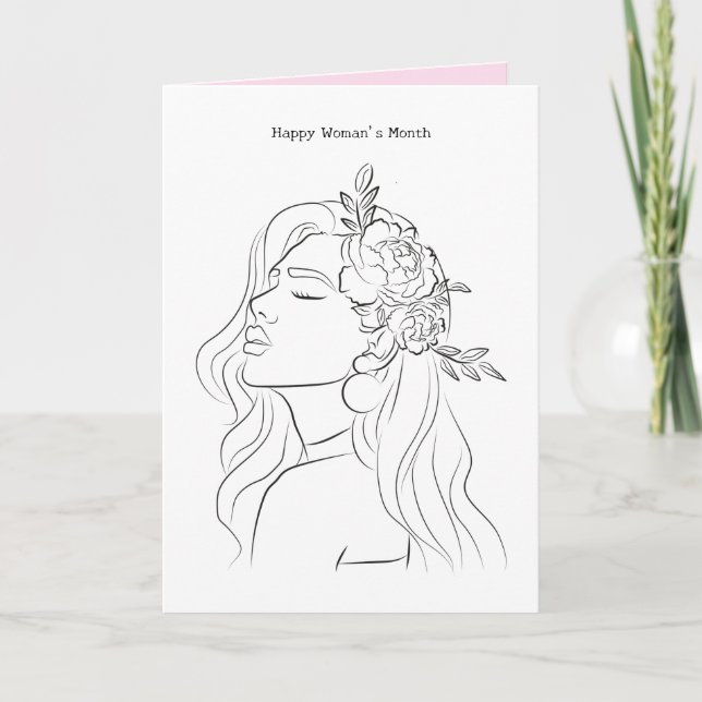 Happy Woman's Month Lady Art Card (Front)