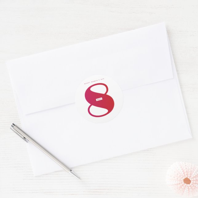 Happy women’s day! 8th March International Holiday Classic Round Sticker (Envelope)