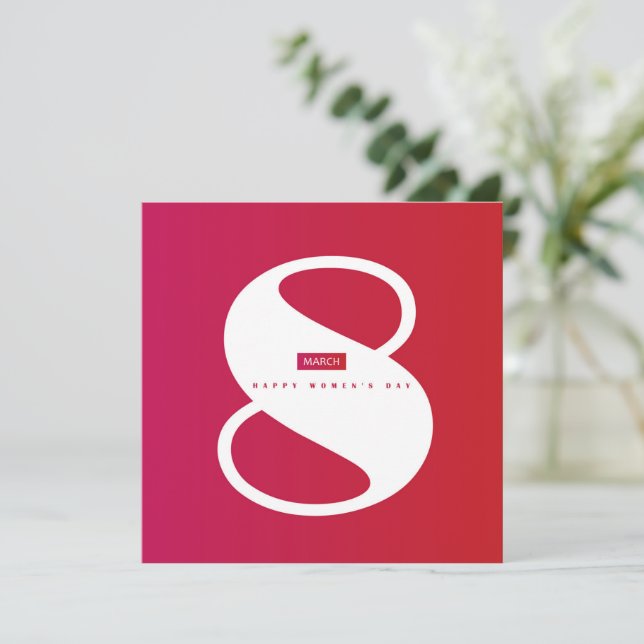 Happy women’s day! 8th March International Holiday Invitation (Standing Front)