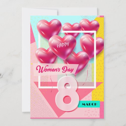 Happy womenâs day 8th March International Holiday Invitation
