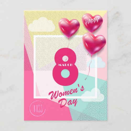 Happy womenâs day 8th March International Holiday Postcard