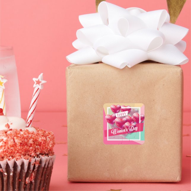 Happy women’s day! 8th March International Holiday Square Sticker (Party)