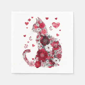 Happy women_s Day Funny Girls Cat  Napkins