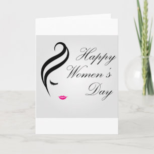 Happy womens day card with face of a lady