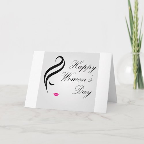 Happy womens day card with face of a lady
