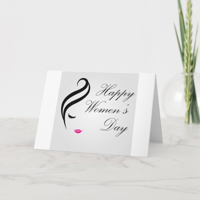Happy womens day card with face of a lady (Front)