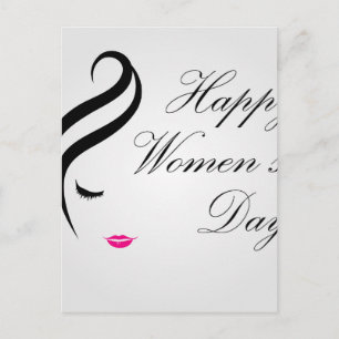 Happy womens day card with face of a lady