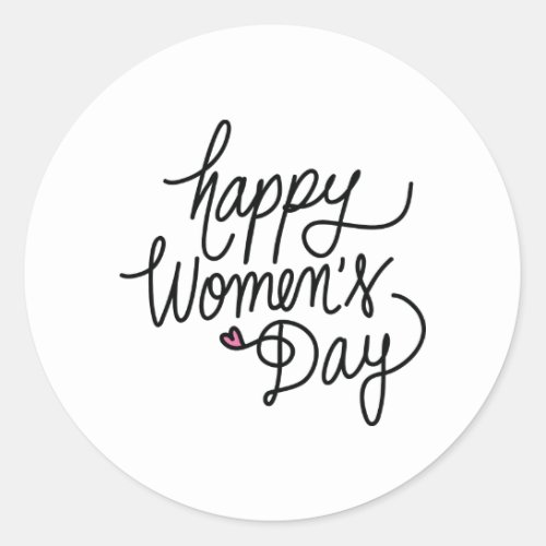Happy Womens Day Classic Round Sticker