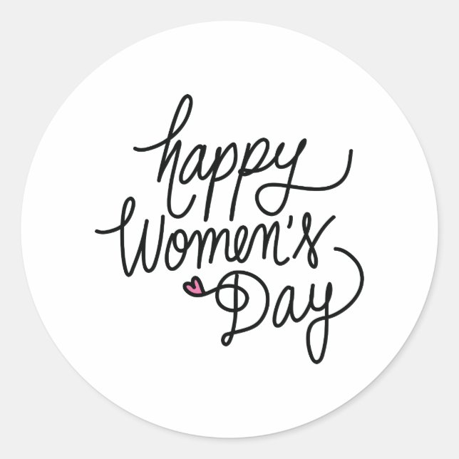 Happy Women's Day Classic Round Sticker (Front)