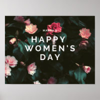 Happy women's day floral poster
