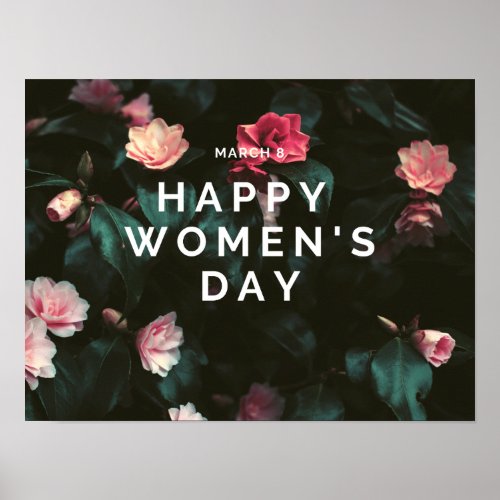 Happy womens day floral poster