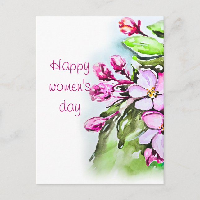 Happy women's day holiday postcard (Front)