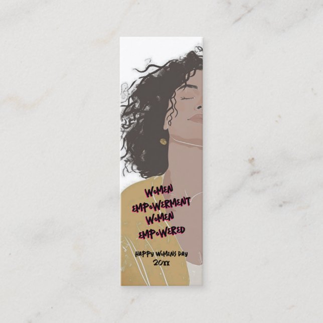 Happy Womens Day Modern bookmark Mini Business Card (Front)