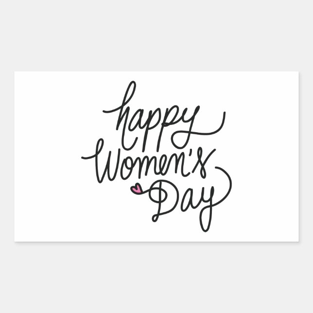 Happy Women's Day Rectangular Sticker (Front)