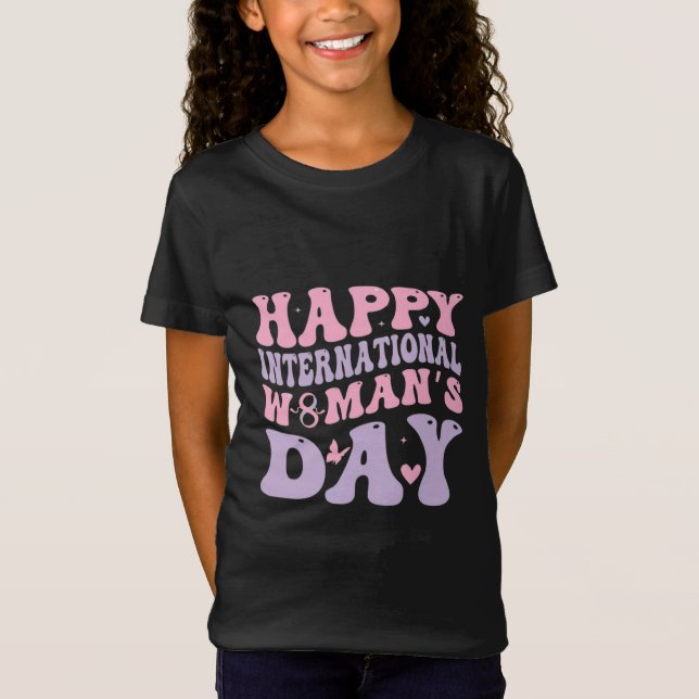 Happy Women's Day Retro Design T-Shirt (Front)