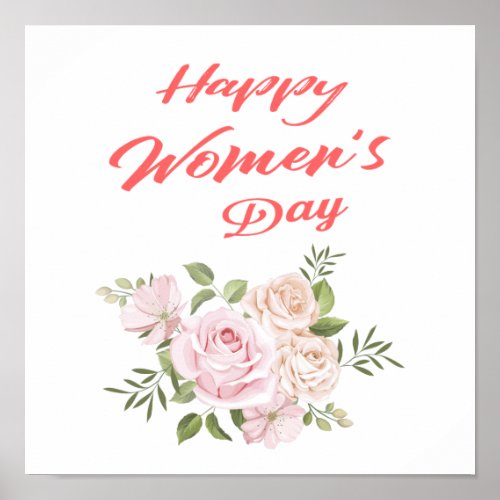 happy womens day square poster