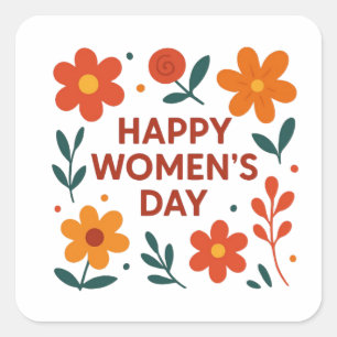 Happy Womens Day Square Sticker