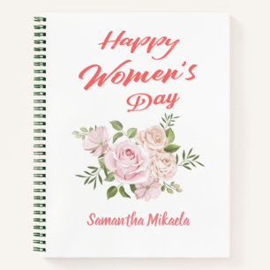 happy women's day white notebook