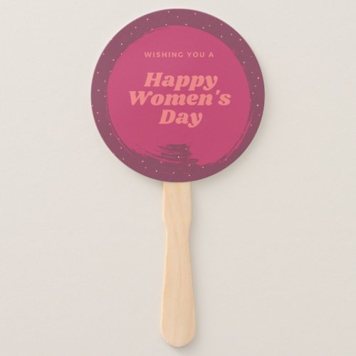 Happy womens day wishes red hand fan