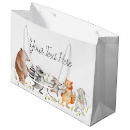 Happy Woodland Friends Baby Shower Large Gift Bag