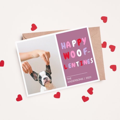 Happy Wooflentines  Valentine Dog photo Postcard