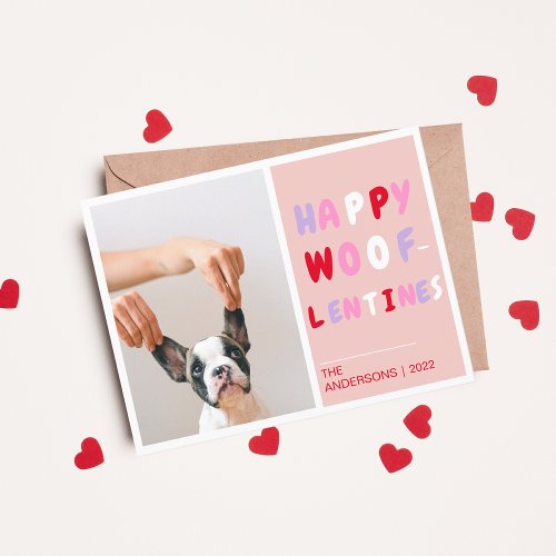 Happy Wooflentines  Valentine Dog photo Postcard