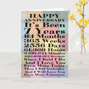 Happy Woollen 7th Wedding Anniversary Card