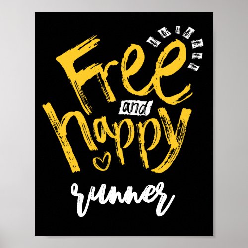 Happy Words With Yellow On Black Typography  Poster