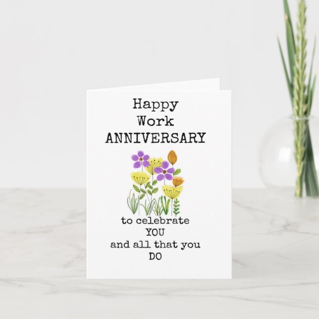 Happy Work Anniversary Card (Front)