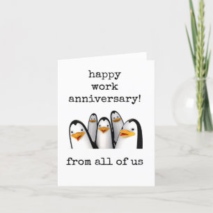 Happy Work Anniversary Card, Funny Letterpress Thank You Card