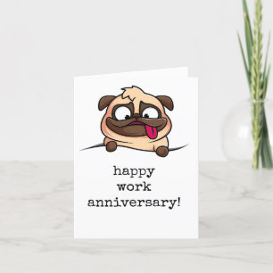 Happy Work Anniversary Card, Funny Letterpress Thank You Card